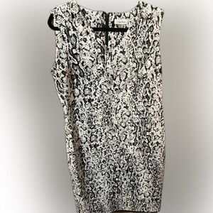 Calvin Klein Black and White Snake Print Dress